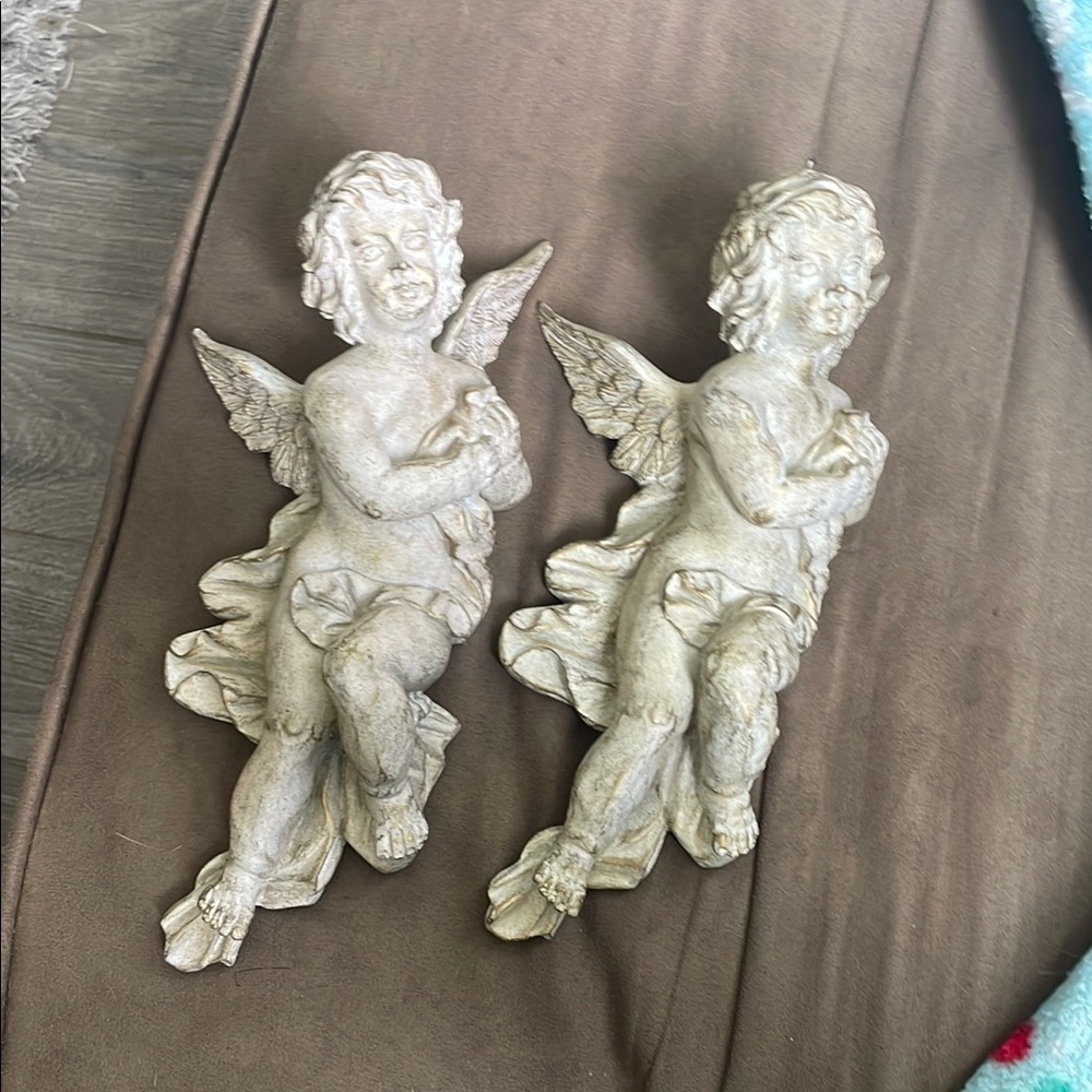 Vintage Cherub Angel Wall Sculptures